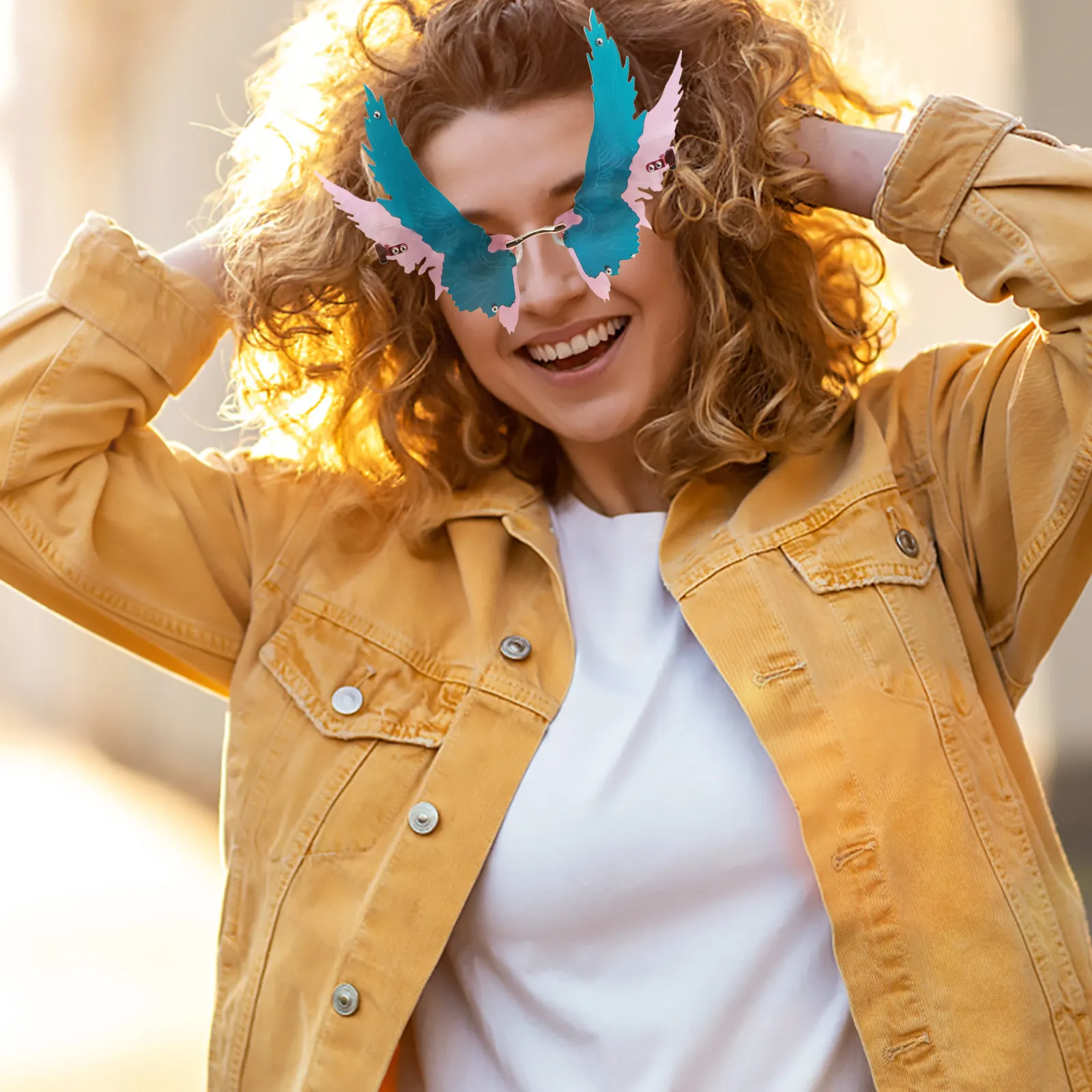 

1 шт. Солнечные очки с раскрытыми крыльями, забавные декоративные очки для вечеринок, реквизит для фото, косплей, Хэллоуин, карнавал