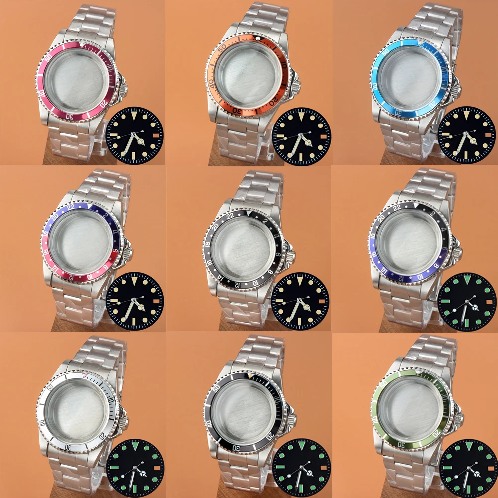 

39.5mm NH35 Watch Case With 28.5mm Dial Hands Round Sapphire Glass Waterproof Fit NH35 NH36 Movement Retro Submarienr Oyster