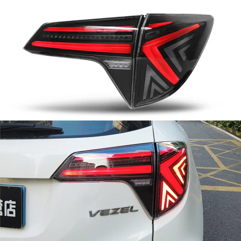 Car LED Taillight Tail Lights For Honda HR-V HRV 2014 - 2020 2021 Vezel Rear Fog Lamp Brake Light Reverse Dynamic Turn Signal