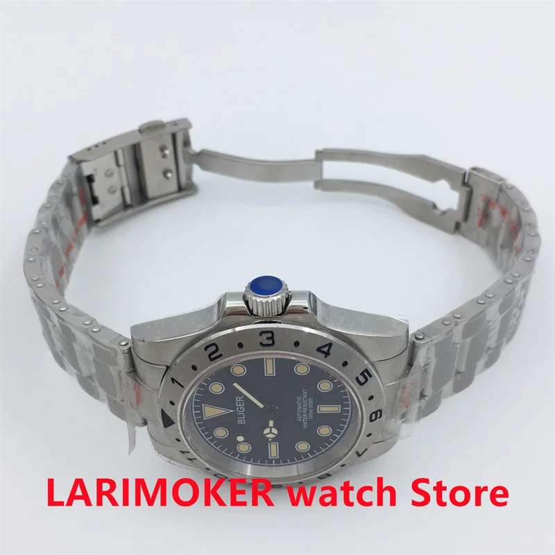 40mm NH35 미요타 PT5000 자동 패션 남성용 기계식 시계 레트로 다이얼 발광 사파이어 글라스 스테인리스 스틸 스트랩