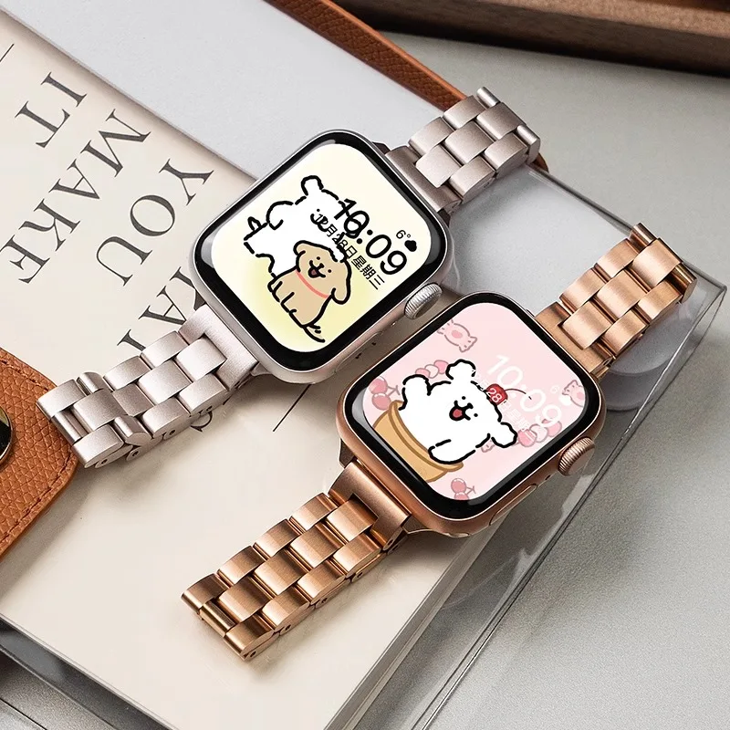 حزام ساعة أبل رفيع من الفولاذ المقاوم للصدأ متوافق مع سوار السلسلة 876 SE Ultra لمقاسات 45 مم/41 مم 40 مم/44 مم 42 مم/49 مم #6