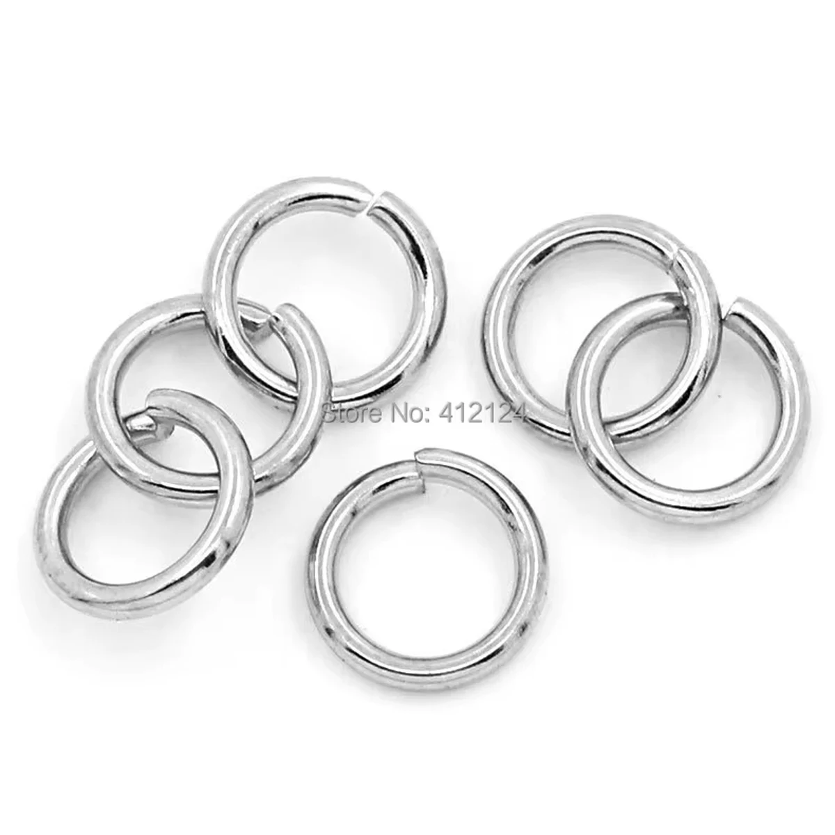 

10000Pcs Stainless Steel Open Jump Rings Round Silver Tone 8mm(3/8")