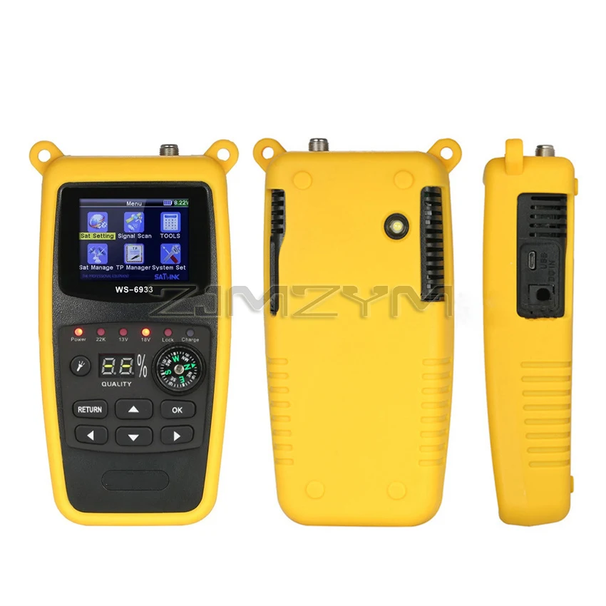 Portable WS6933 satfinder satellite finder 2.1 Inch LCD Display with lithium battery and silicion bag DVB-S FTA C&KU Band