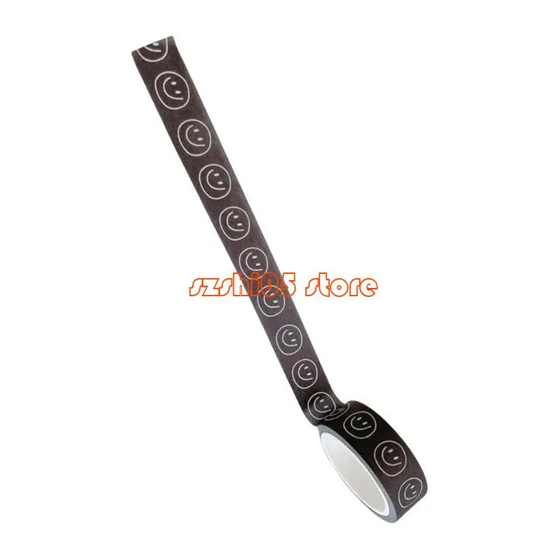 781E Aesthetic Masking Tape Smiling Face Themed Tape Scrapbooking Decorative Tape