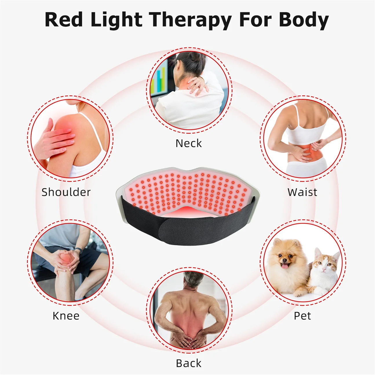 

ZJZK 660nm*150 850nm*150 940nm*150 Infrared Belt Flexible Wrap Deep Therapy Massager Red Light Therapy Pad Equine Human Home Use