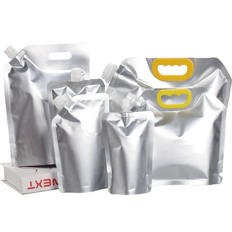 Aluminum Foil Nozzle Bags, Beer, Red Wine, Milk Jam, Juice Package Bag, 10Pcs/50Pcs