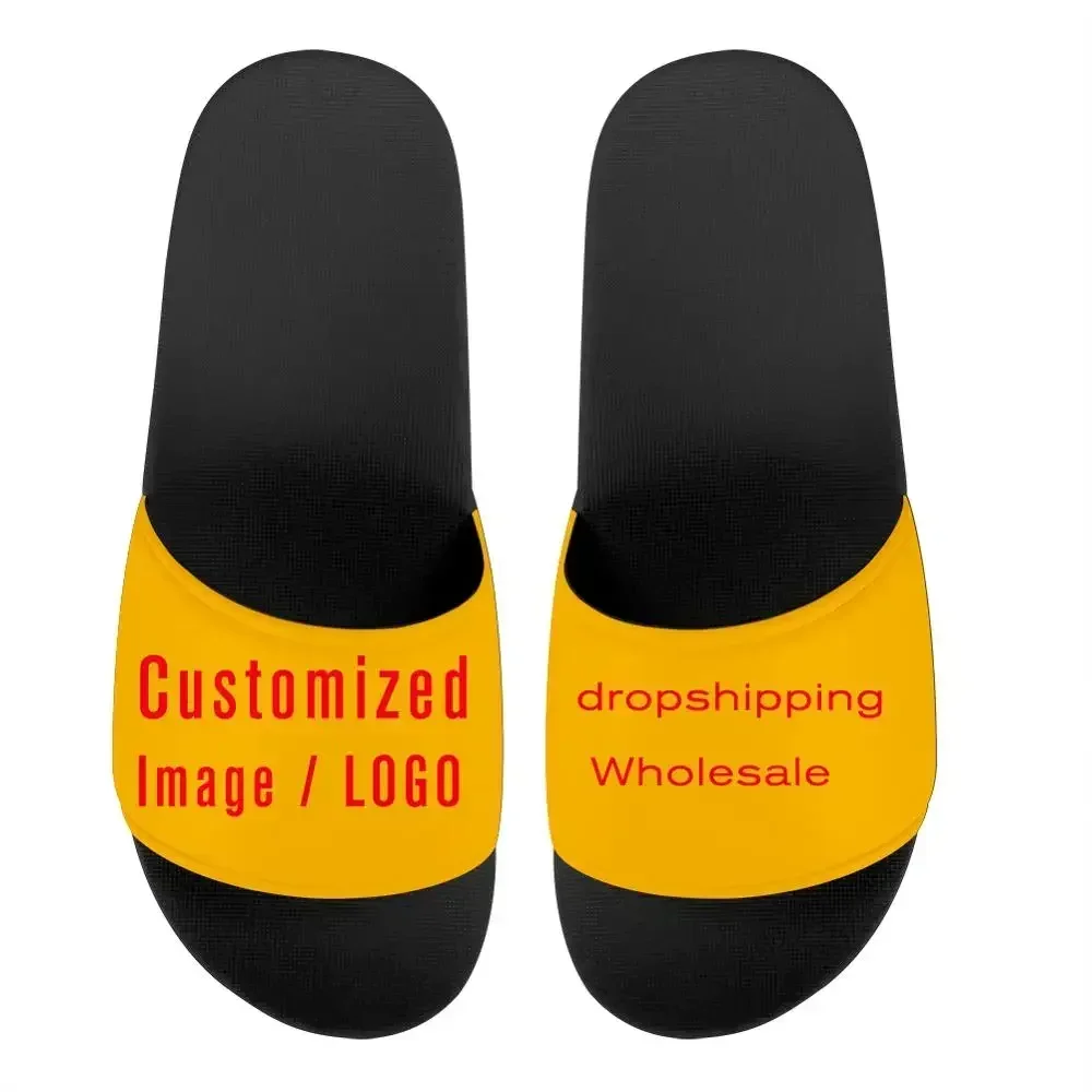 Custom Shoes Men Slippers Flip Flop Designer Customize Your Logo Image 3D Print Summer Non-slip Flip Flops Flat Dropshipping view 2