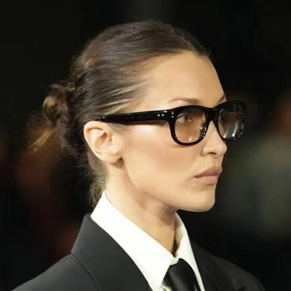 Horn-Rimmed Glasses Transparent Vintage Glasses Thick Frame Glasses Lightweight For Unisex Work Office