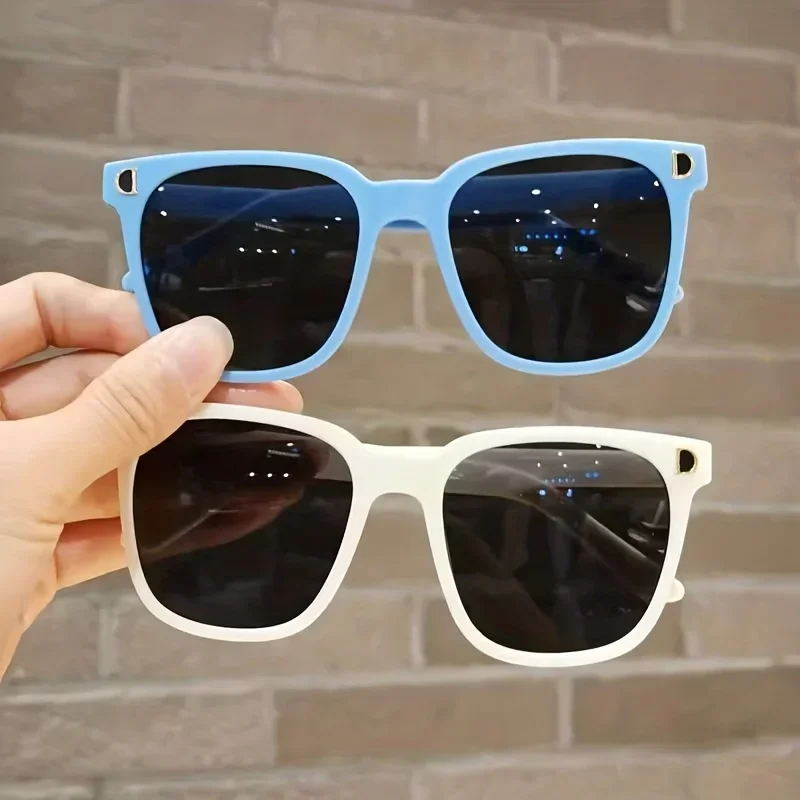 2pcs Square Fashion Glasses with Double D-Rim - Stylish Rectangular Frames Suitable for Parties and Graduation for Teens