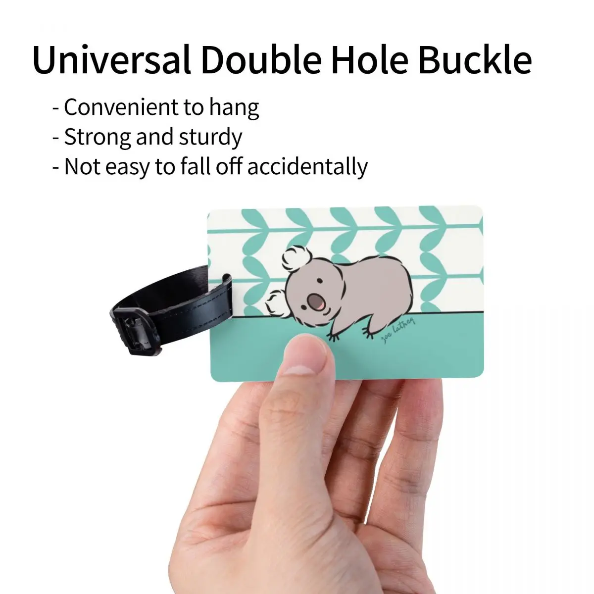 Custom Kawaii Clinging Koala Bear Luggage Tag With Name Card Privacy Cover ID Label for Travel Bag Suitcase