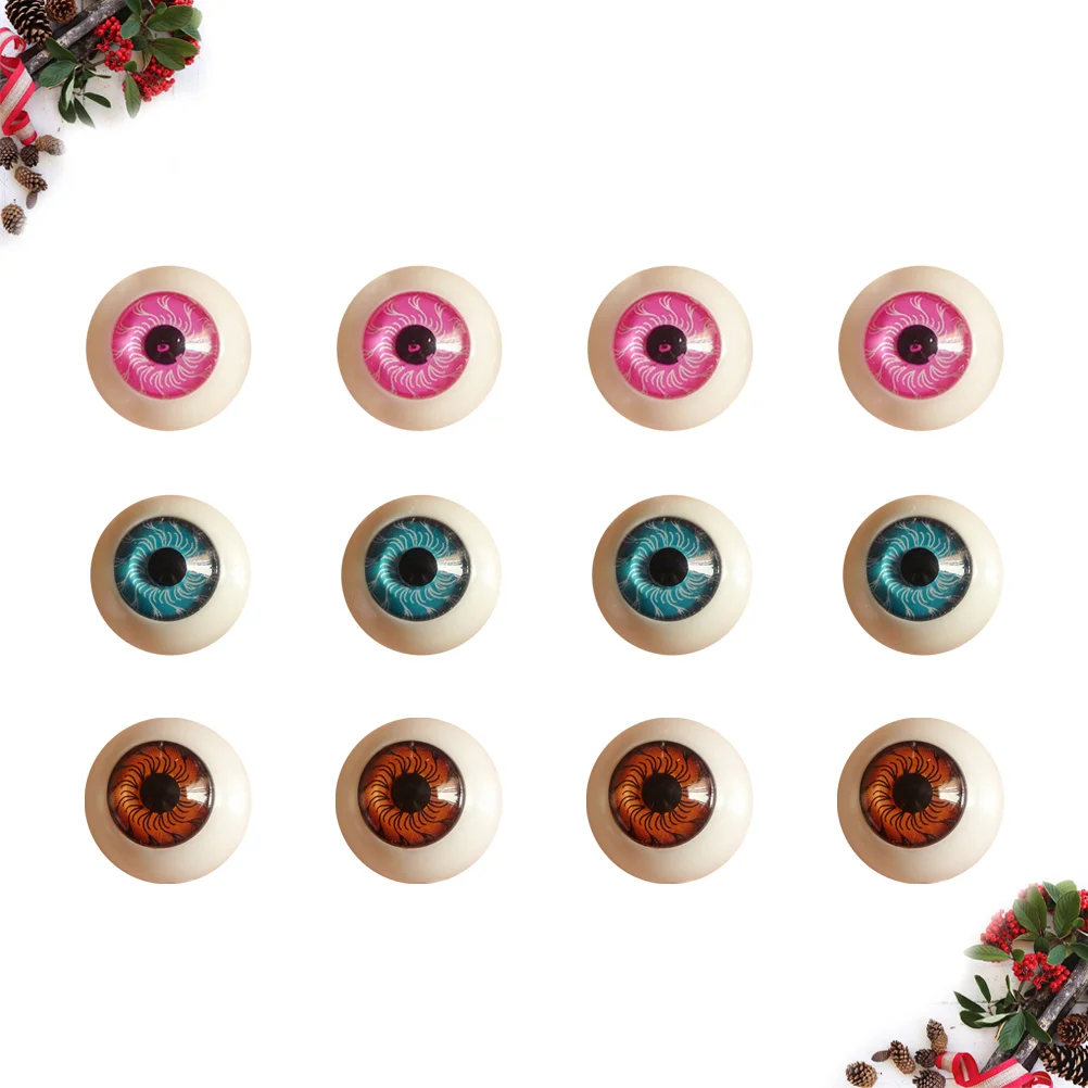 

30PCS 20MM Simulated Round Eyeballs Resin Cartoon Fake Eyes Decor Creative DIY Eyes DIY Phone Case Eyeballs for Kids Crafts