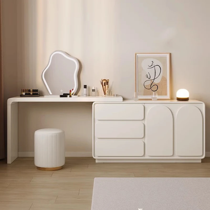 White Salon Desk Dressers Mirror Bedroom Console Light Drawers Dressers Organizer Living Room Schmincktisch French Furniture