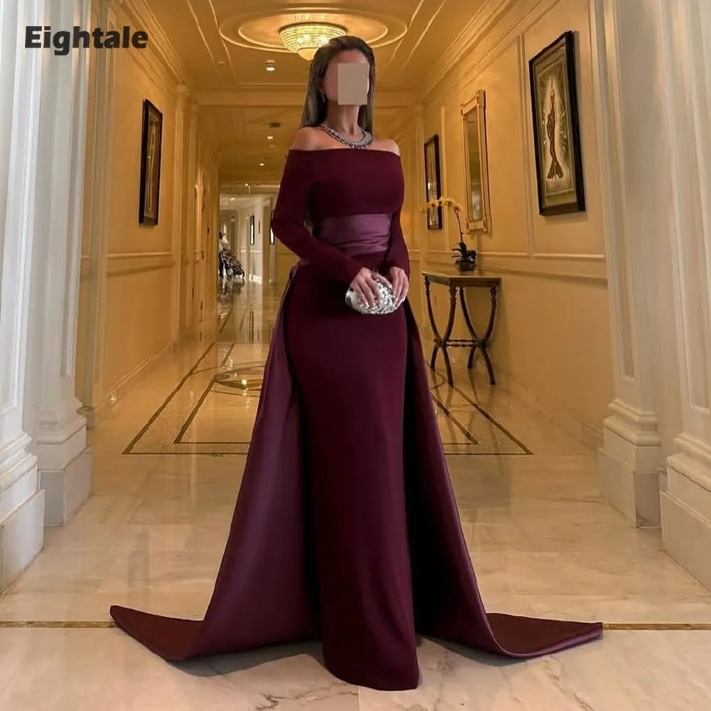 Eightale New Evening Dress off Shoulder Prom Gown Customized Stretchy Long Sleeves Wedding Party Dress Mermaid Robes De Soire - AliExpress 320 Eightale New Evening Dress off Shoulder Prom Gown Customized Stretchy Long Sleeves Wedding Party Dress Mermaid Robes De Soire - AliExpress 320