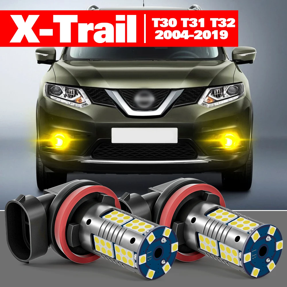 

For Nissan X-Trail X Trail XTrail T30 T31 T32 2004-2019 2pcs LED Fog Light Accessories 2011 2012 2013 2014 2015 2016 2017 2018