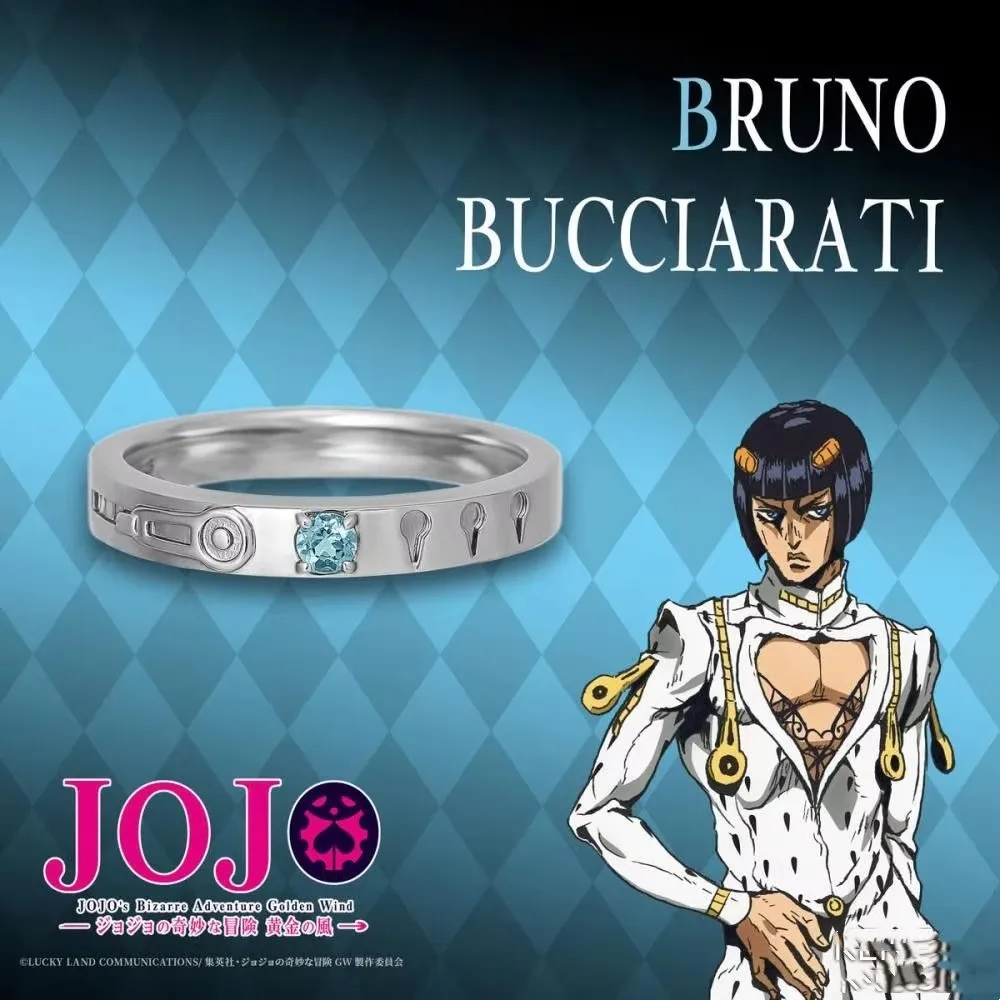 New JoJo’s Bizarre Adventure Bruno Bucciarati Anime Peripheral Ring Jewelry Opening Adjustable Couple Ring Fashion Luxury Gift