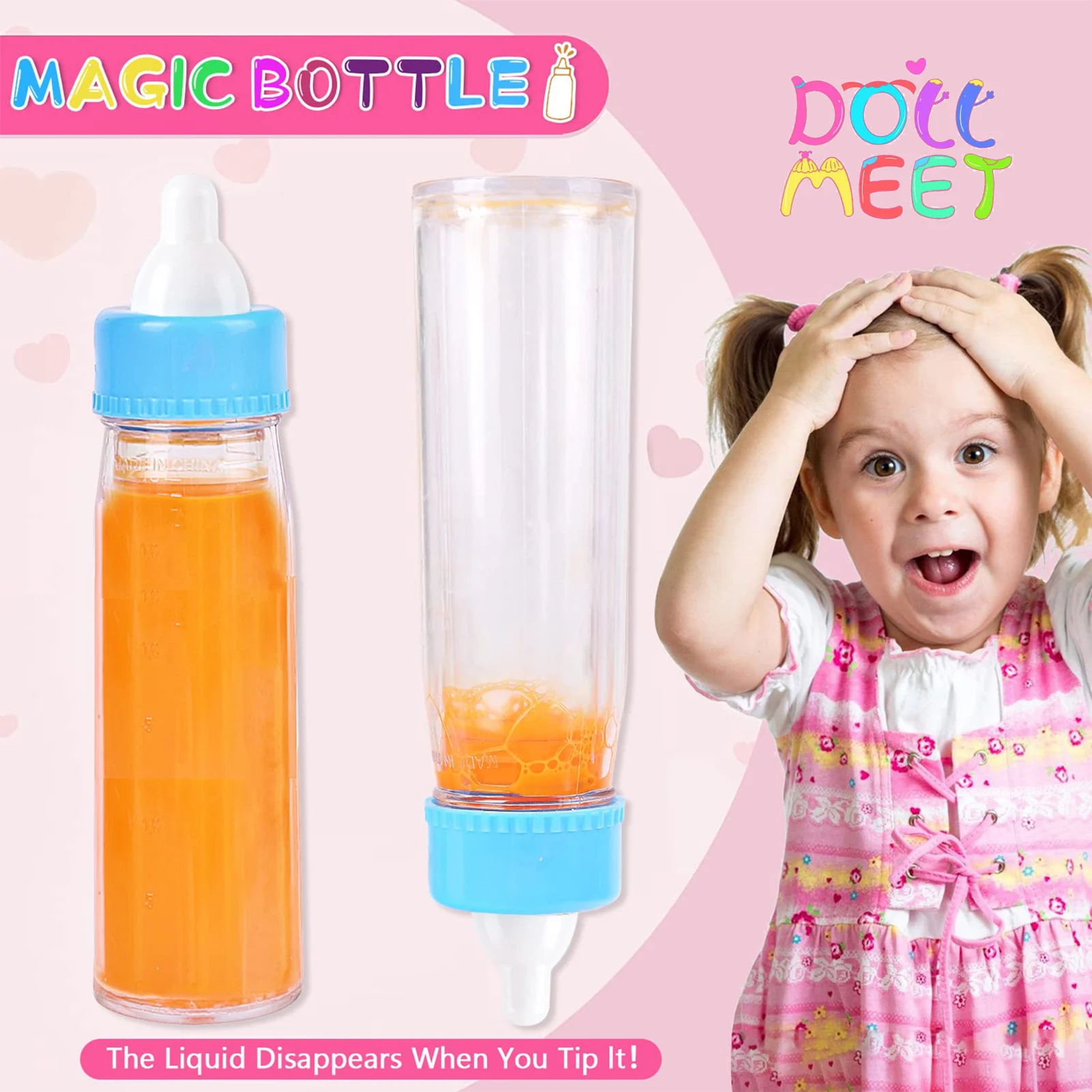 New Hot Magic Doll Disappearing Juice Bottle Safety Tested And Approved Disappearing Magic Bottles Gift for Toddlers and