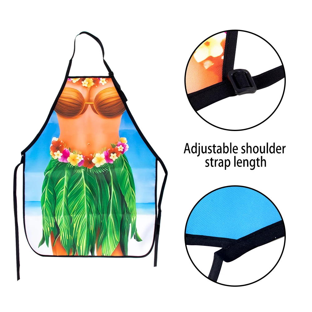 1 قطعة مآزر هاواي مضحك الخبز البستنة الخياطة شواء مقاوم للماء مآزر الزوجين لحفلة الصيف هاواي ألوها لوازم الحفلات