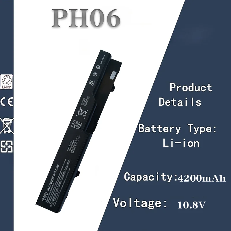 

10.8V 4200mAh 6-Cell Laptop Battery Replacement for HP PH06/PH09 | Compatible with 4320S / 4420S / 4421S / 4520S / 4321S Laptops
