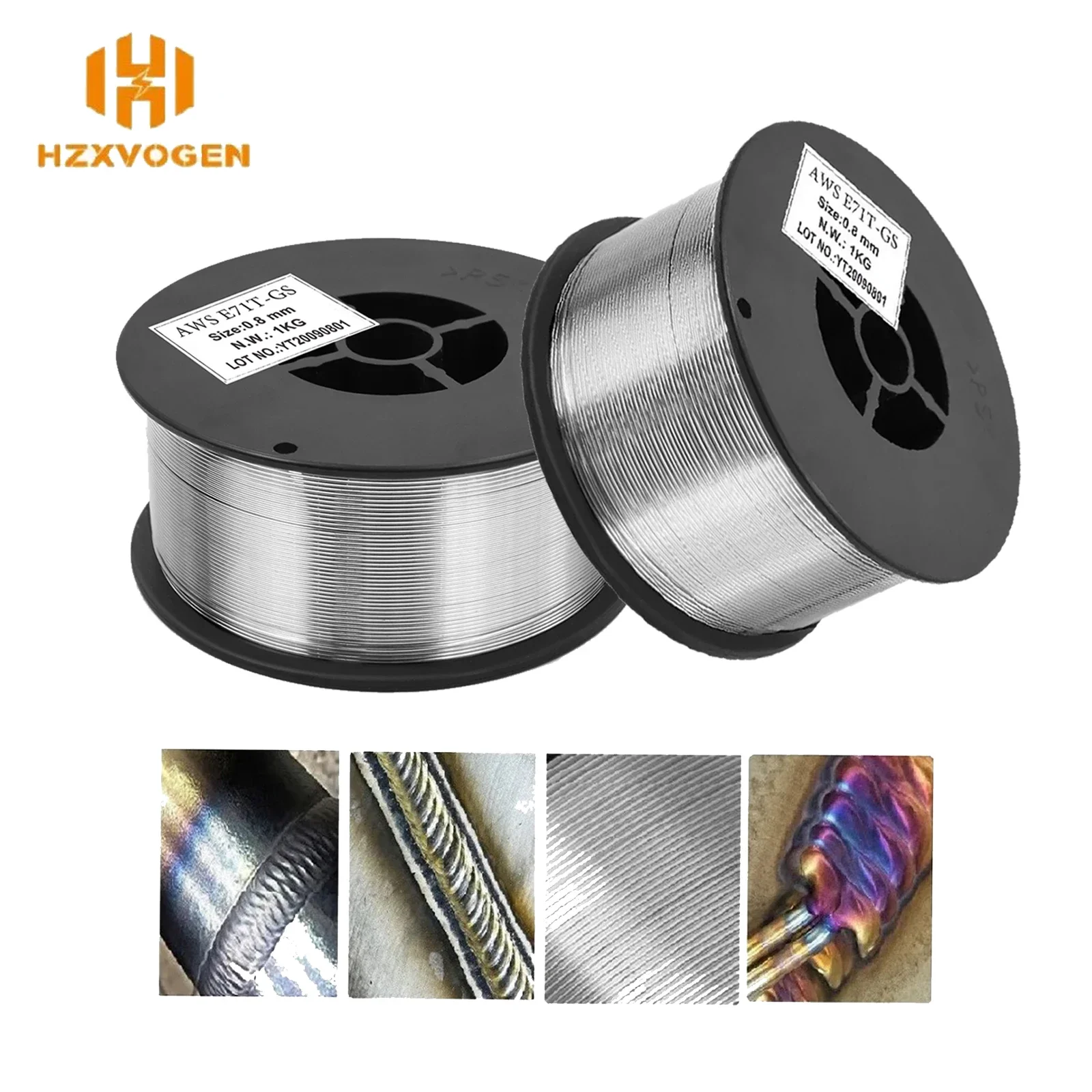 Imagem -02 - Hzxvogen-mig Welding Flux Cored Wire Gasless Fios Ferro Aço Carbono Soldador Acessórios para Solda 1kg 0.8 0.9 mm