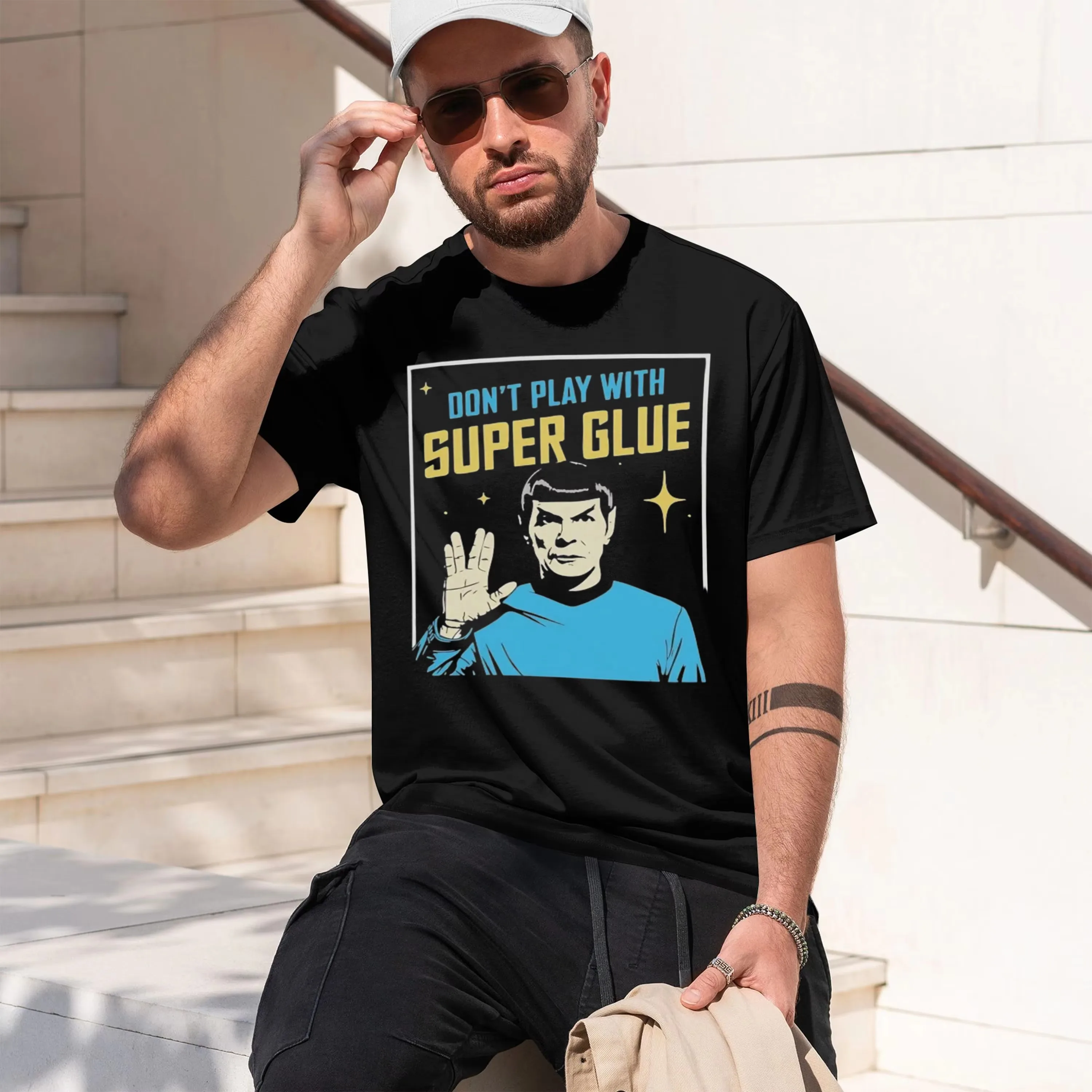 Don't Play with Super Glue Stars Treks T Shirt Men's Vintage Women T-Shirts O Neck Tee Shirt Short Sleeve Clothing Classic