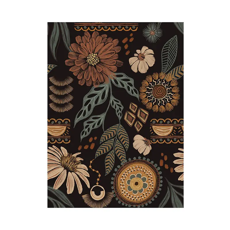 Peel and Stick Floral Boho Wallpaper Retro Wall Home Decor Bathroom Removable Mural Flower Contact Paper for Cabinet