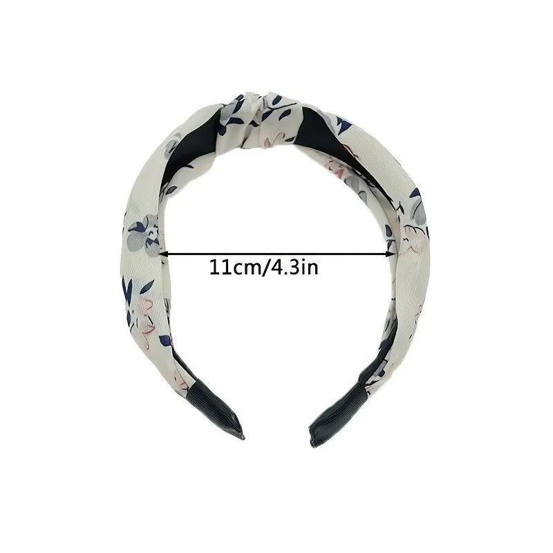 4pcs French Clashing Geometric Hair Bands Wide Edge Fabric Knot Headband Crimped Hair Wash Hair Band