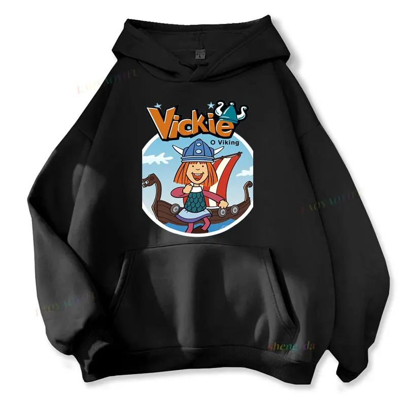 

Толстовки Wickie, немецкое ТВ-шоу Vinky The Viking, пуловеры с длинными рукавами, толстовки для мужчин и женщин, повседневная одежда Kawaii с героями мультфильмов
