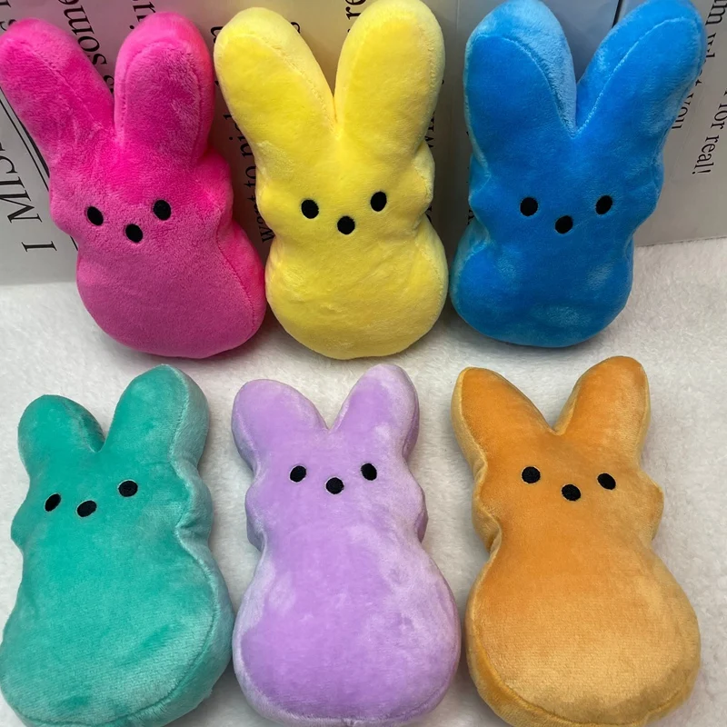 13cm/5.11in Peep Bunny Plush Toys Stuffed Animal Rabbit Peep Easter Toy Easter Decorative Easter Bunny Soft Pillow Gifts For Kid