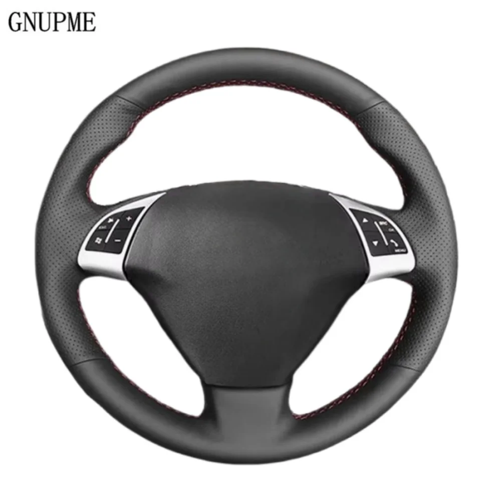 Hand Braid Car Steering Wheel Cover Protection Perforated Leather Trim For Fiat Bravo Doblo Grande Punto Linea Qubo Opel Combo