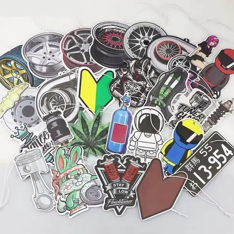JDM Car Air Freshener Hanging Rearview Mirror Perfume Flavoring Turbo Brake Disc Shock Absorber Solid Paper Diffuser Accessories