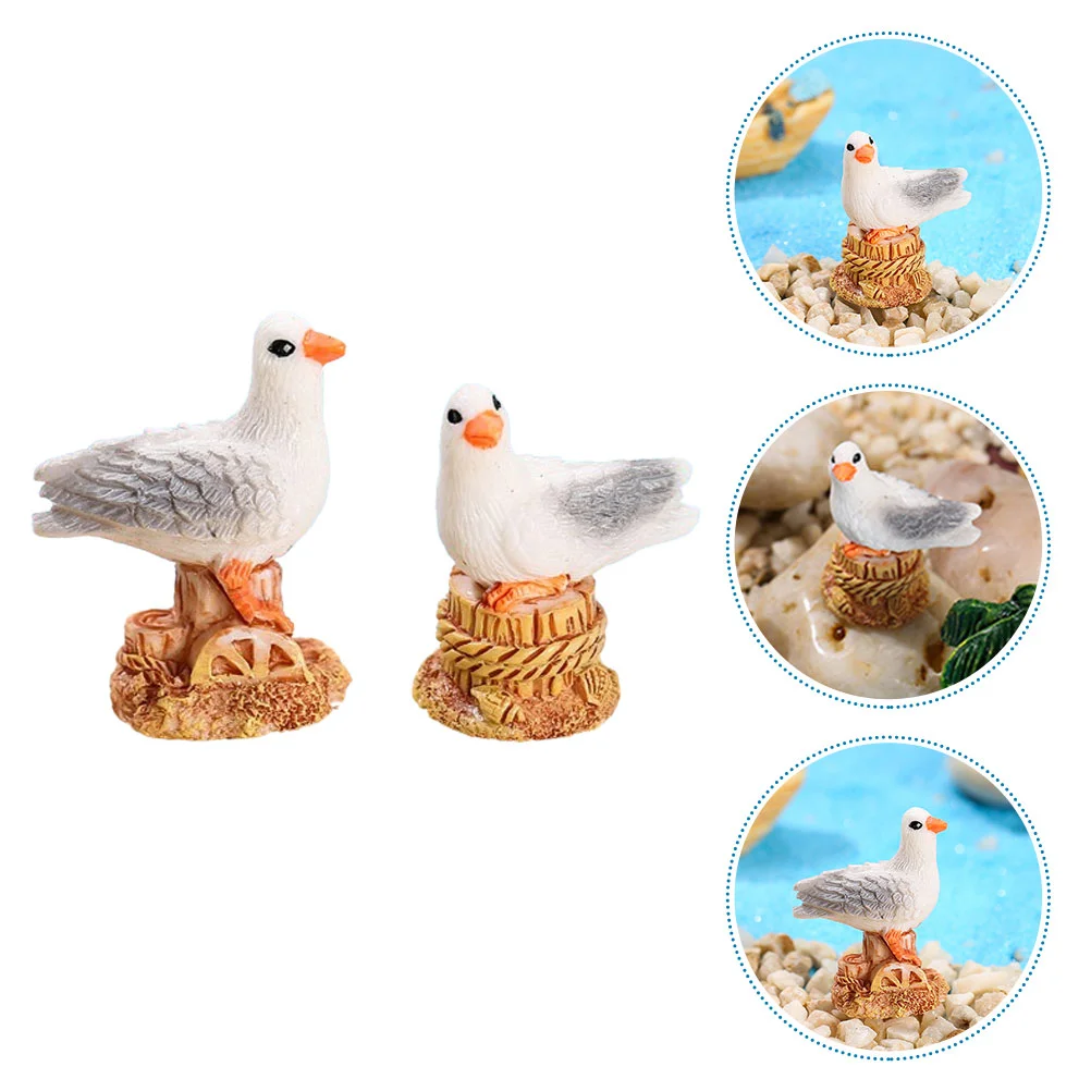 

10 Pcs Seagull Ornaments Bird Statue Coastal Garden Nautical Seagulls Figurine Decor The Mediterranean