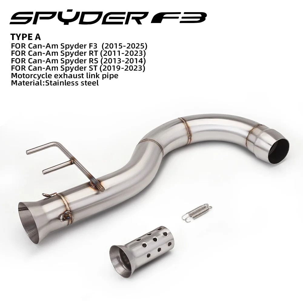 

Для Can-Am Spyder F3 2015–20220 Can-Am Spyder RT 2011–2023 лет модифицированная выхлопная труба мотоцикла со средним звеном