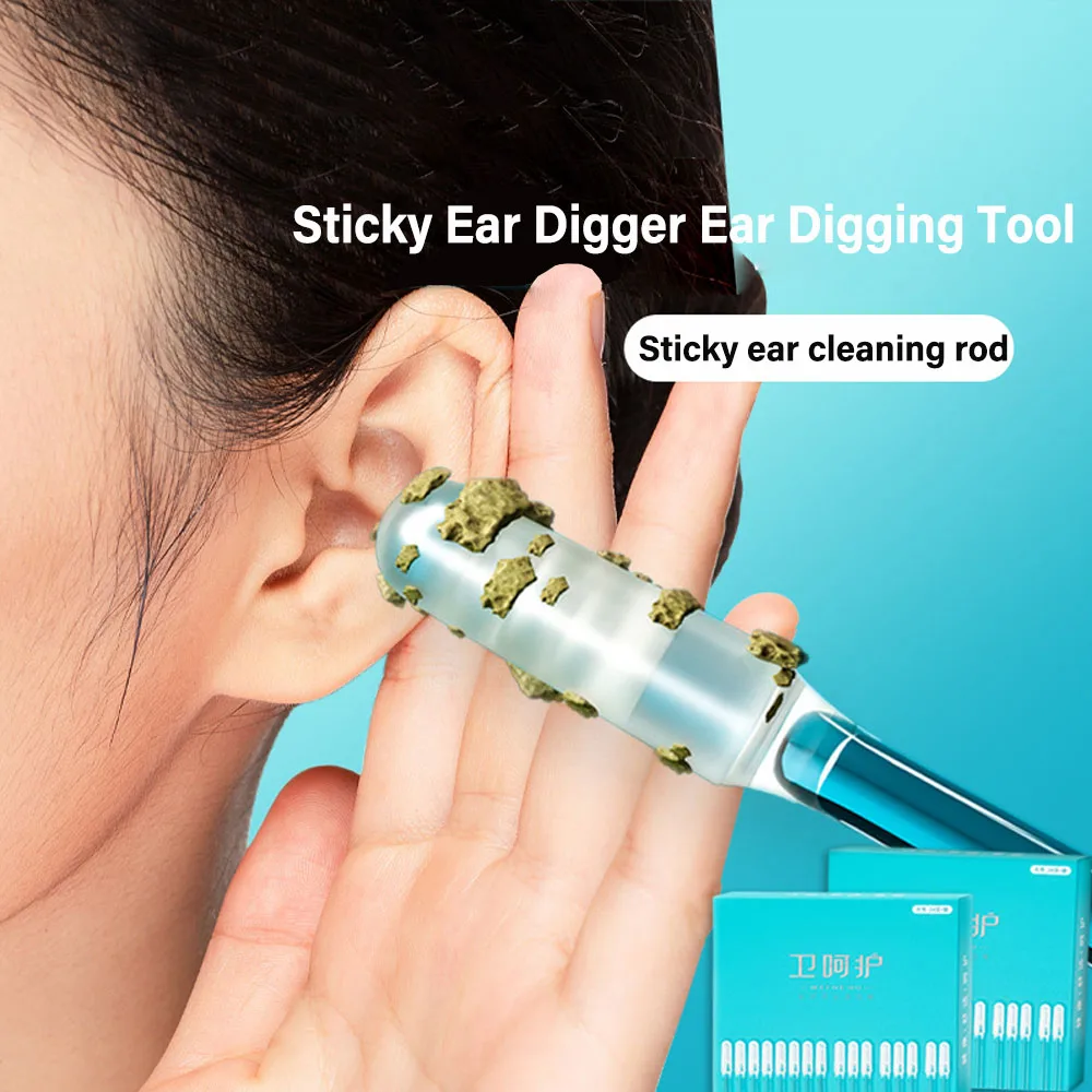 24Pcs Disposable Silicone Remover sticky ear pick Ear Wax Removal Tool For Kids Olders Adult Ear Cleaner Reusable Adhesive