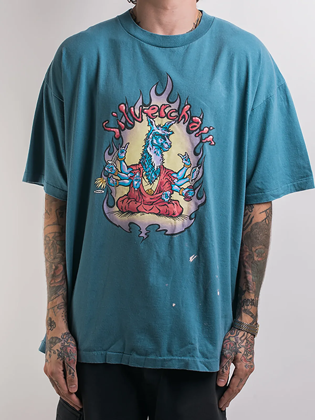 

Silverchair Ro Band Vintage Loose Straight Spray ex T-irt ort Sve Summer Cotton Youth Faion Anti-Wrinkle