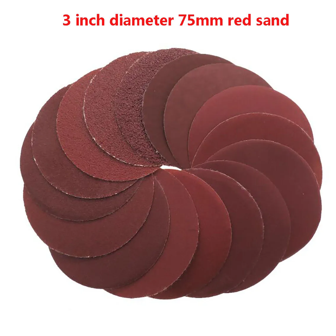 3 Inch 75mm Self Adhesive Grinding Wheel Red Sandpaper for Metal Car Wooden Wheel Repair Grinding Polishing Kit 40-1000 Grit