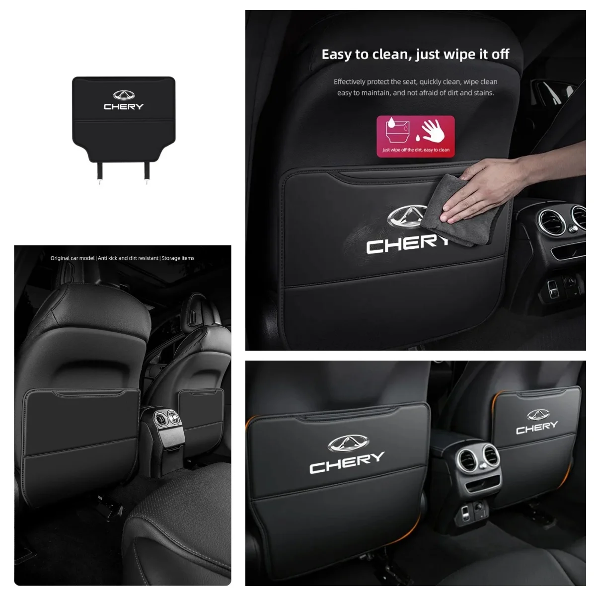 Chery Leather Seat Back Anti‑Dirty Anti‑Kick Mat Protective Cover Fit Tiggo7 Pro Tiggo8 Tiggo9 Omoda C5 Arrizo5 Arrizo8 Car Inte