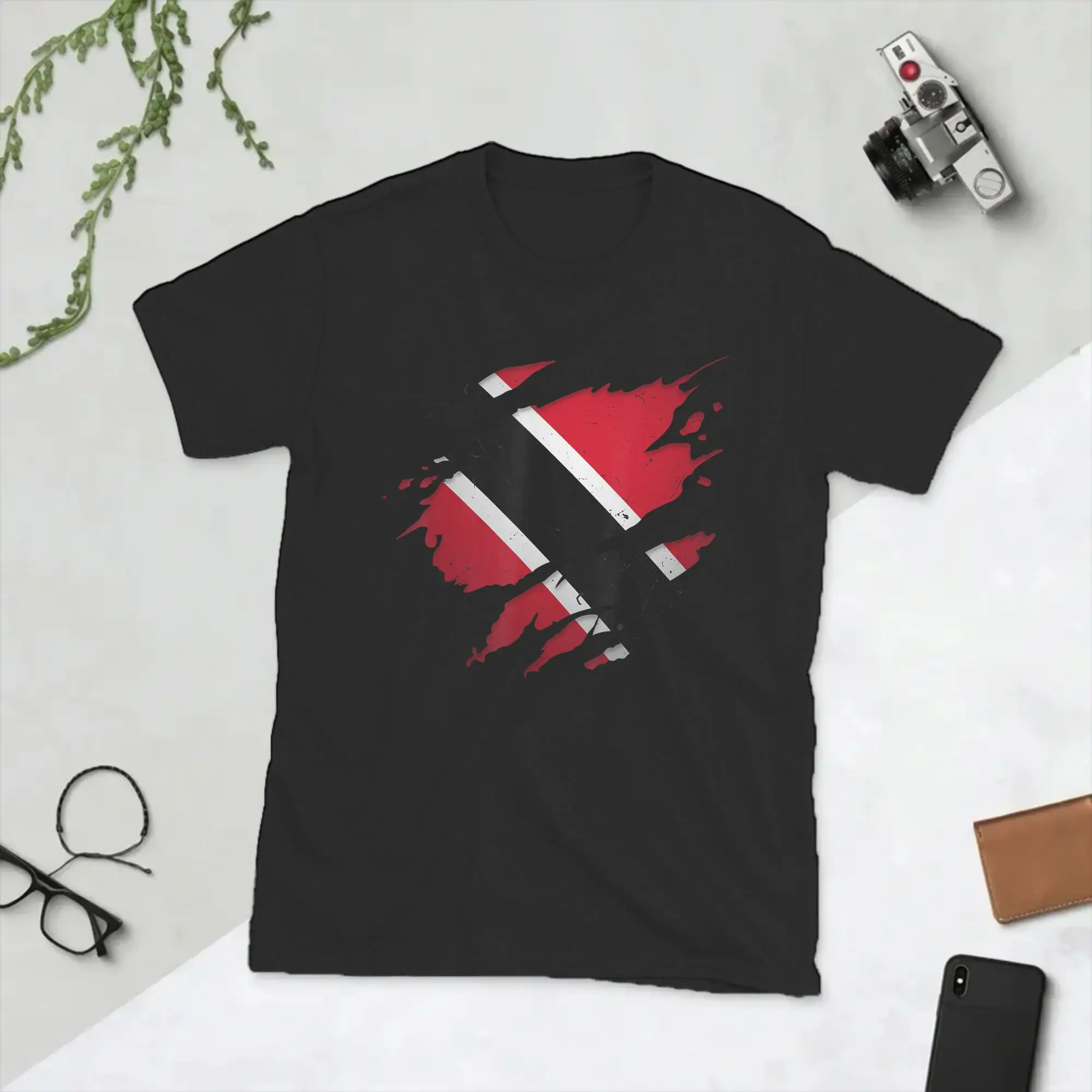 Trinidad and Tobago Flag T Shirts Men's  100% Cotton Vintage T-Shirt Crew Neck  Tees Short Sleeve Clothes Graphic Printed
