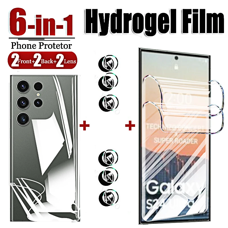 Hydrogel Film for Samsung Galaxy S23 FE S24 Ultra S22 S21 S20 PLUS note20 Screen Protector Protective Film Camera Len Soft Glass