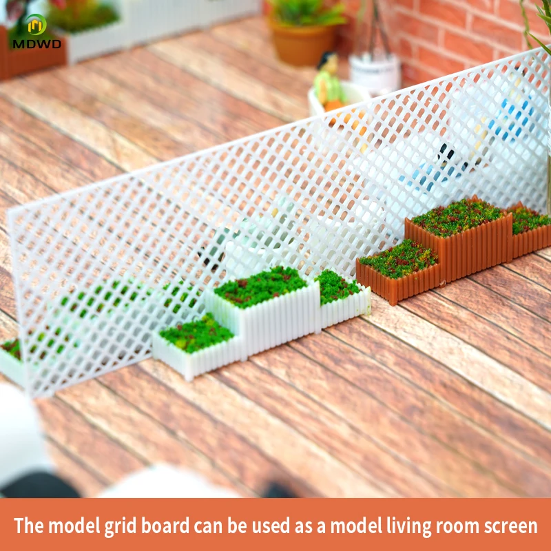 Rede de isolamento em miniatura 1/64 1/87, modelo de arquitetura, kits de construção, material retangular, placa de grade, corrimão universal
