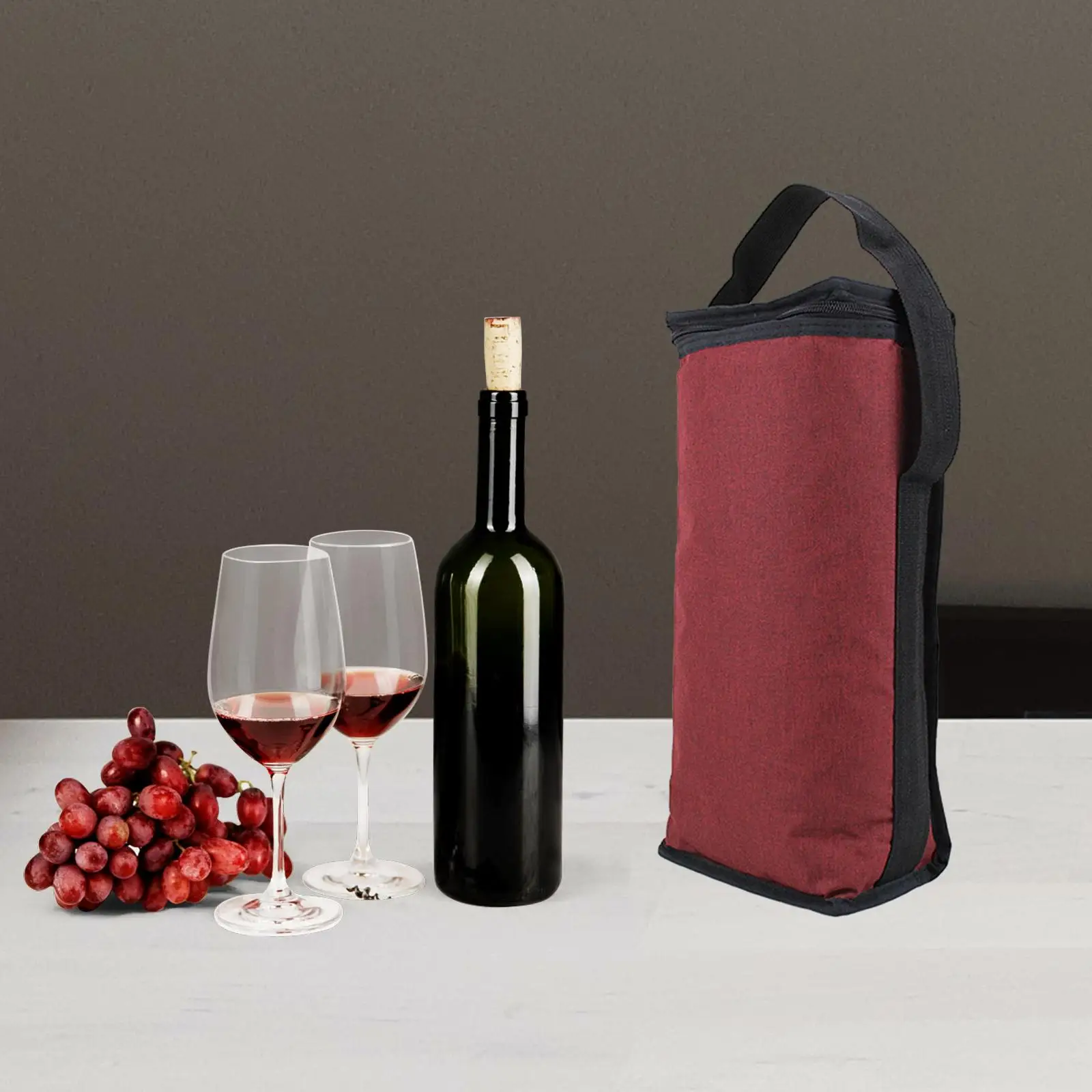 Two Bottle Wine Totes Bag Thermal Wine Carrier Men Women Gift Oxford Cloth Insulated Wine Cooler Bag for Party Wedding Beach