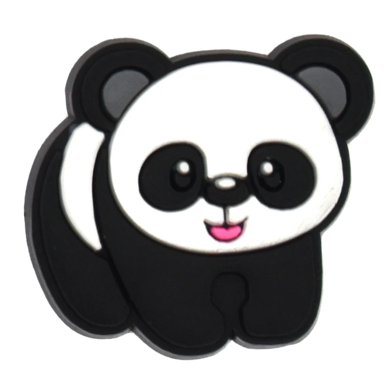 Panda encantos sapato para crocs, sandálias, pinos de decoração, jeans tamancos, fivela, favores das crianças, menino e menina