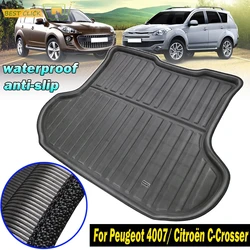 For Citroen C-Crosser Peugeot 4007 2007 2008 2009 2010 2011 2012 Boot Cargo Liner Rear Trunk Mat Floor Carpet Tray Cap