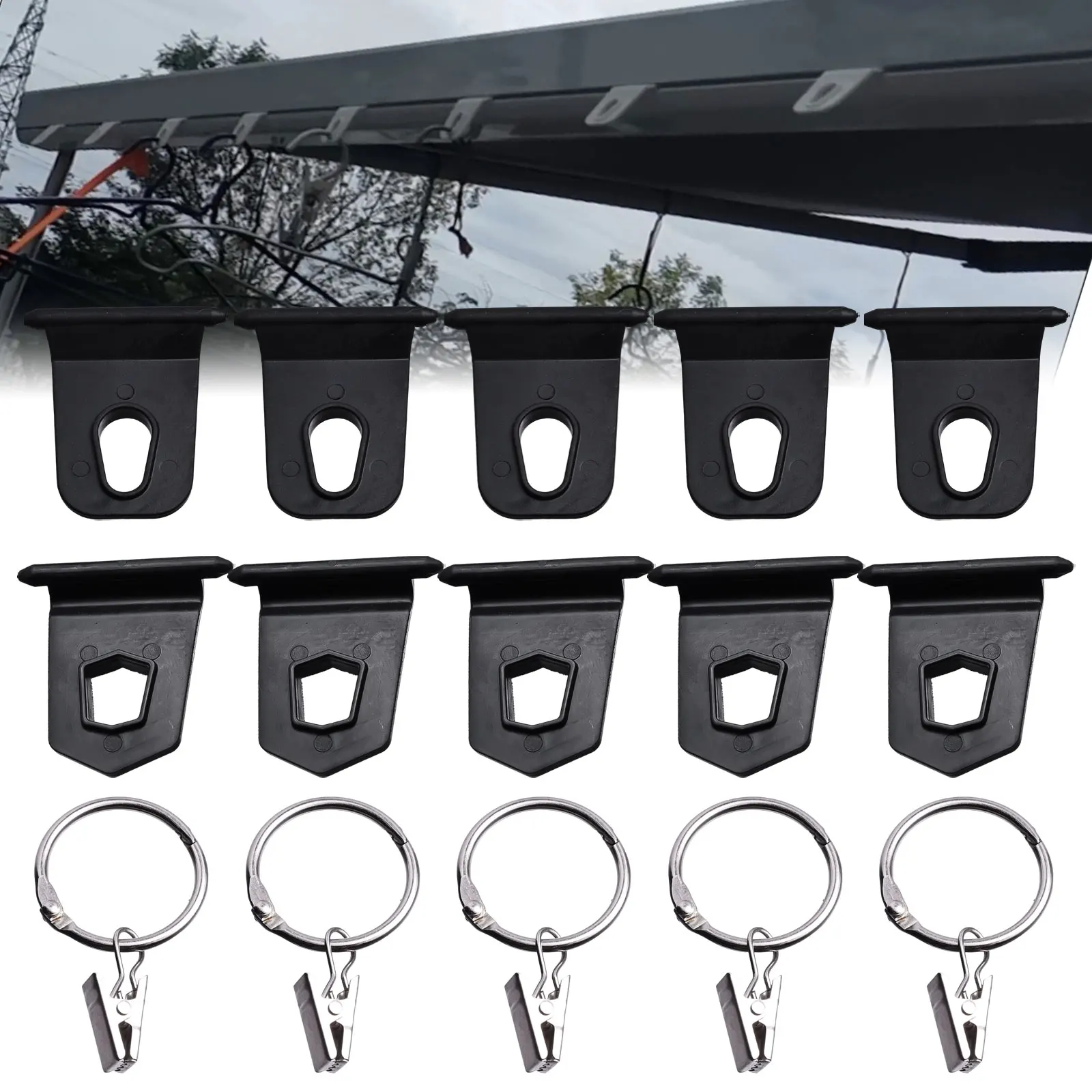 RV circular opening type anti-fall clamping camping sunshade canopy accessory hanger party light sunshade canopy light clip