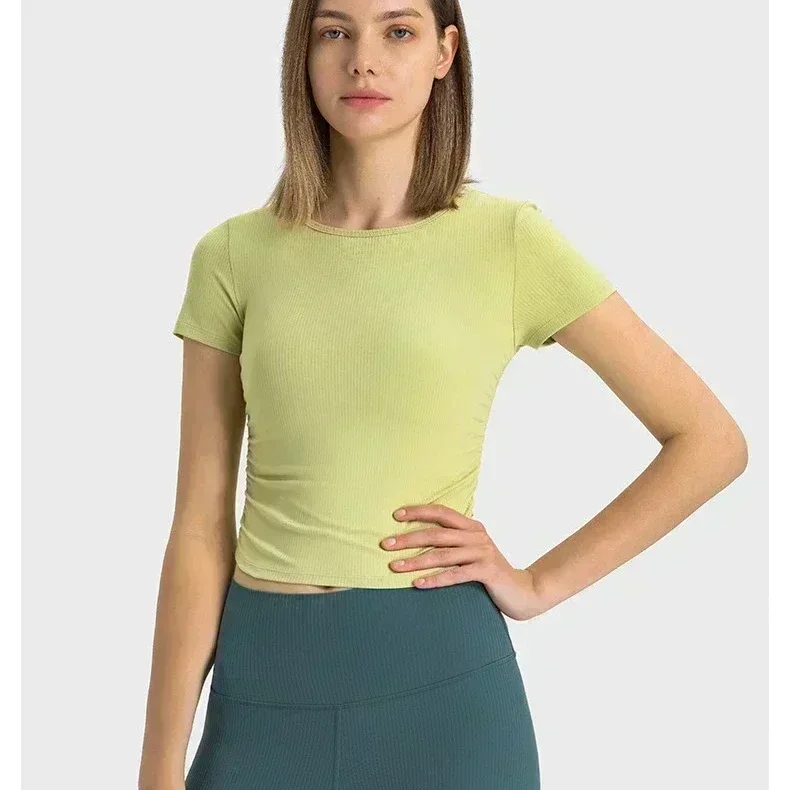 Lemon-T-shirt de sport à manches courtes pour femme, haut tout ça prend, tissu Bing à haute élasticité, séchage rapide, course à pied, fitness, yoga