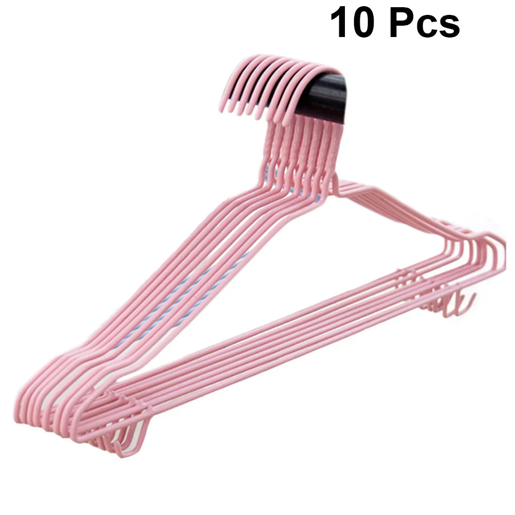 10PCS Wet Dry Dual Use Hanger Laundry Rack Portable Drying Rack Household Coat Hanger for Home Wardrobe Daily Use (Random Color)