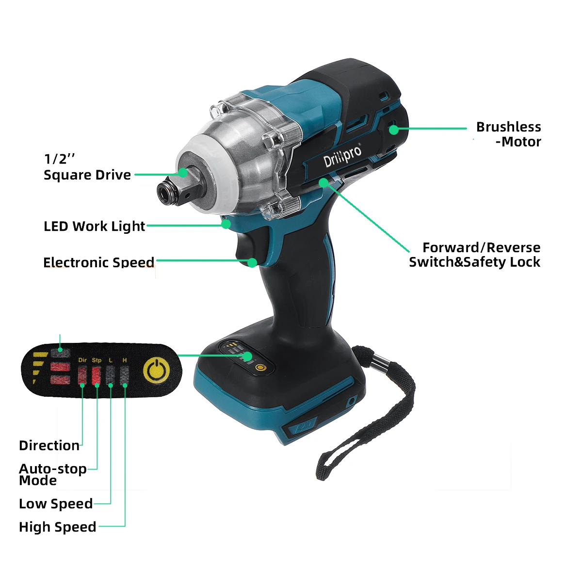 Impact Wrench Electric Screwdriver Speed 1/2