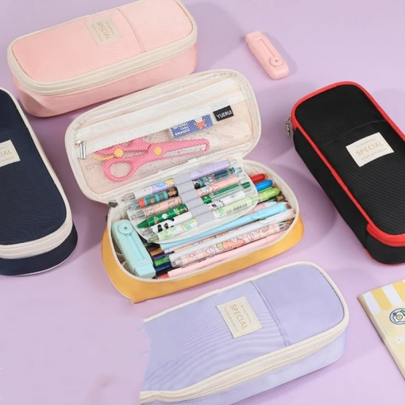 Kawaii Pencil Cases Large Capacity Pencil Bag Pouch Holder Box for Girls Office Student Stationery Organizer School Supplies