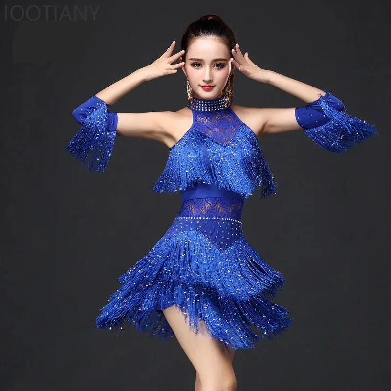 

IOOTIANY Samba Dance Skirt Female Latin Dance Skirt Female Sexy Tassel Salsa Dance Ballroom Dance Stage Performance Clothing