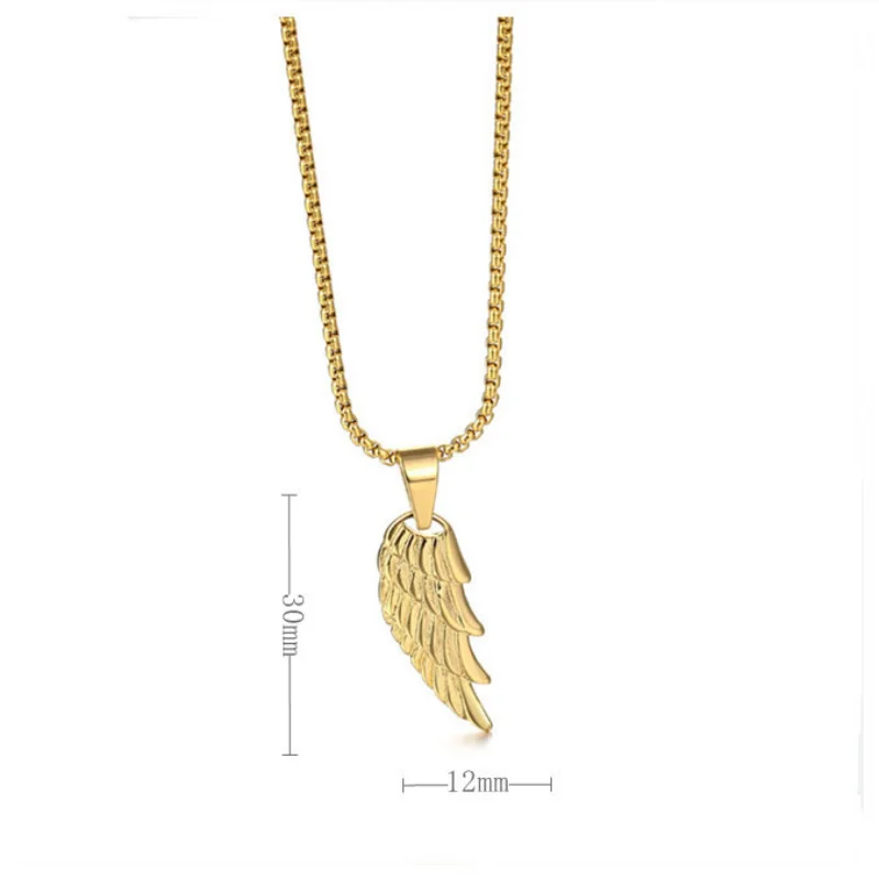 Vintage Plume Wing Necklace Hip Hop Minimalist Personality Pendant For Men Women Gift Jewelry