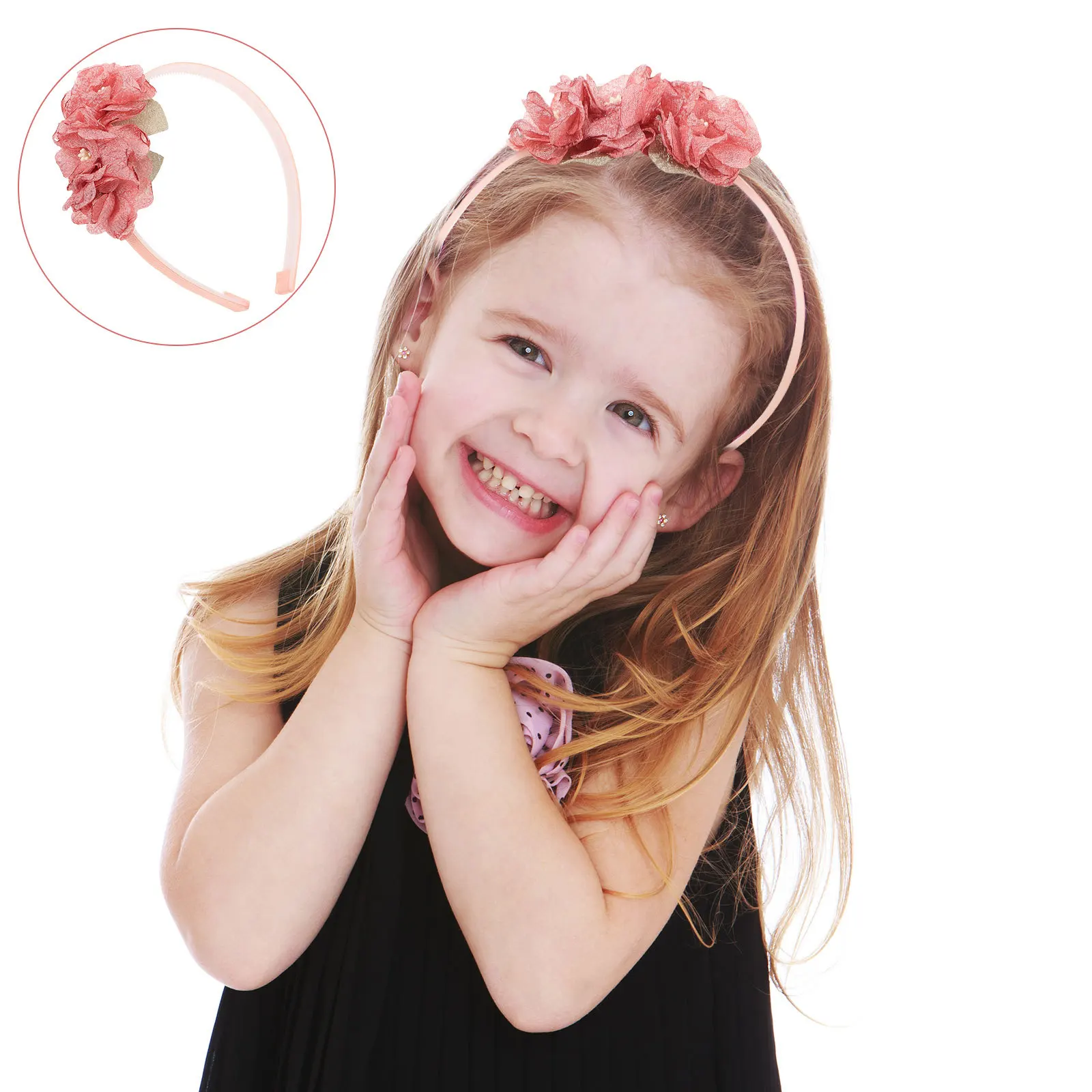 

Flower Headband For Girls Floral Hair Accessories Cute Party Birthday Decoration Little Girl Hair Hoop Cosplay Wreath